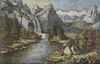 Yosemite Valley - California, The Bridal Veil Fall by American School